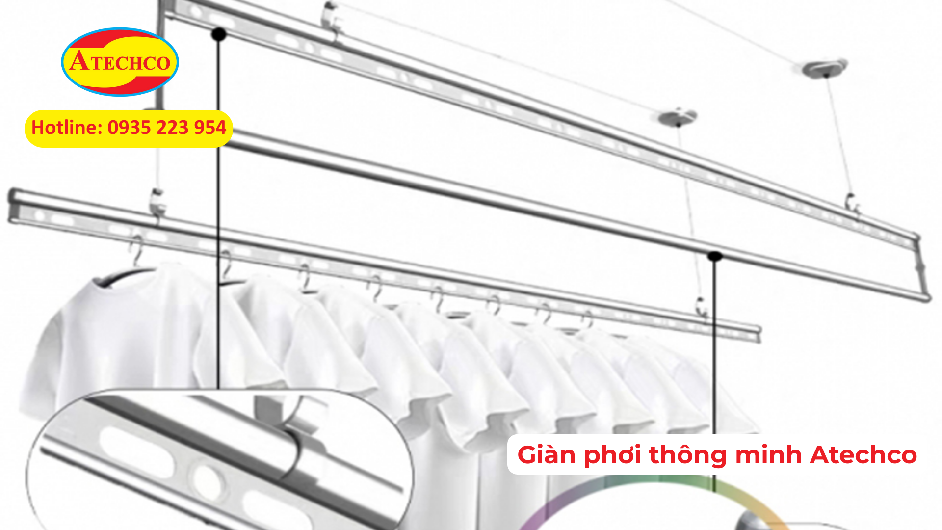 Giàn phơi thông minh quận Gò Vấp – Top 1 phơi đồ tiện lợi, tiết kiệm diện tích 4 Cấu tạo giàn phơi thông minh Quận 6