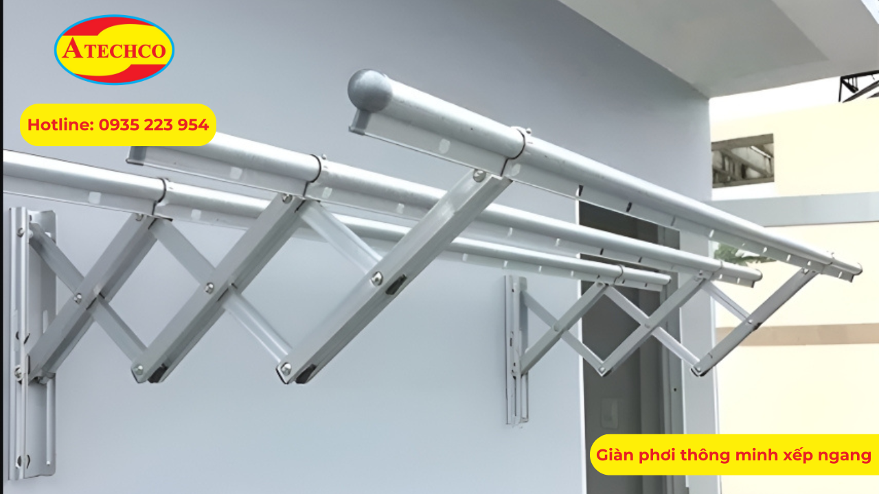 Giàn phơi thông minh Quận 12: Giải pháp tiết kiệm & hiệu quả 5 Giàn Phơi Thông Minh Xếp Ngang