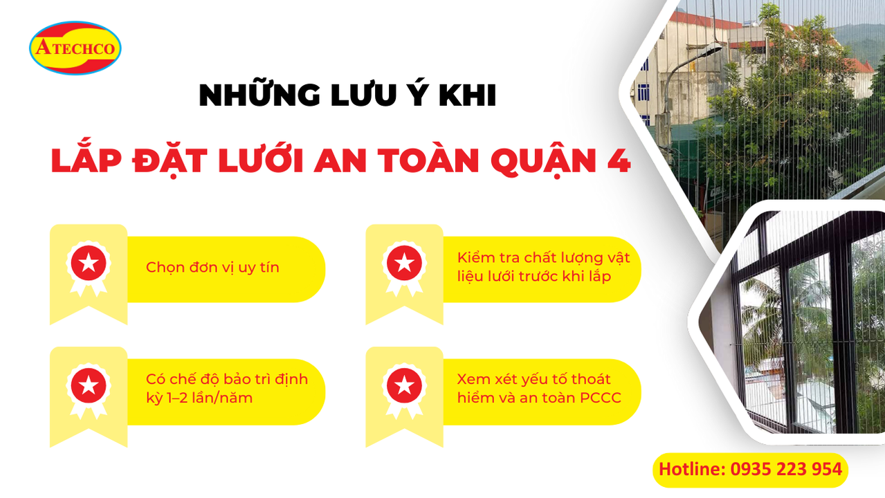Lắp đặt lưới an toàn Quận 4 TPHCM mới nhất 2025 5 Những lưu ý khi lắp đặt lưới an toàn Quận 4