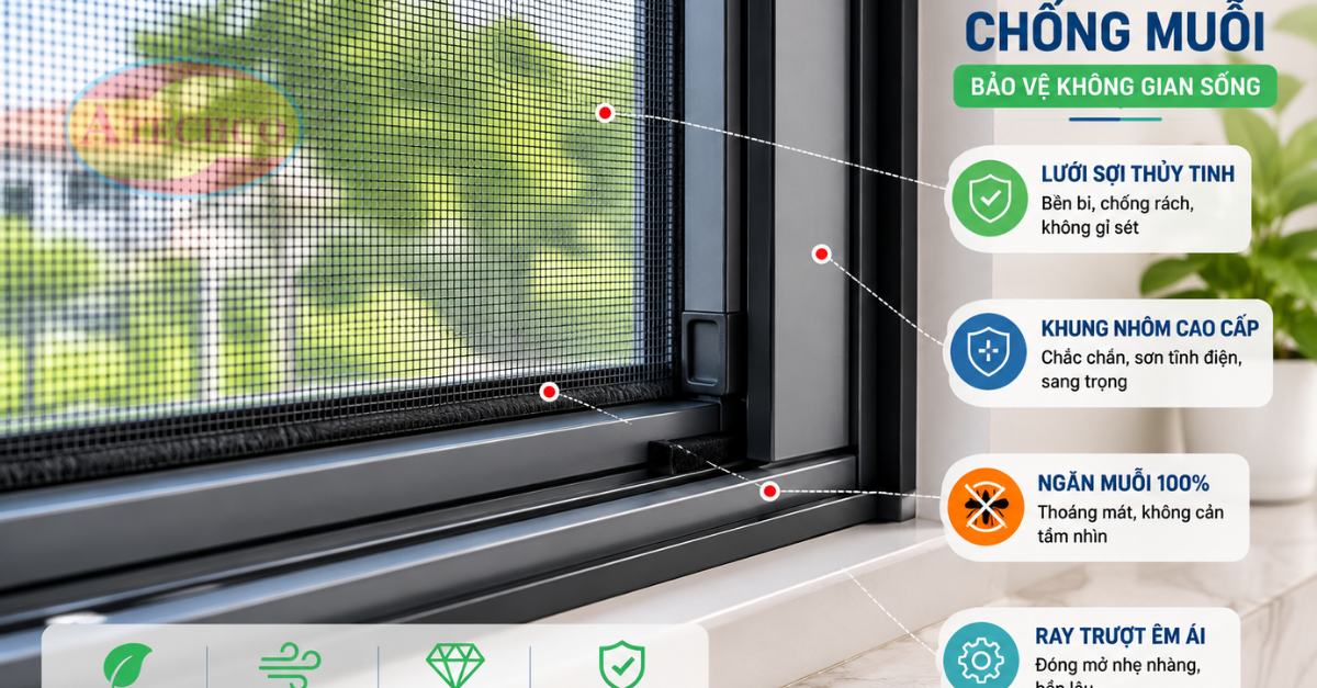 Cửa Lưới Chống Muỗi Đồng Nai Uy Tín, Bền Đẹp Cửa lưới chống muỗi Đồng Nai thông thoáng
