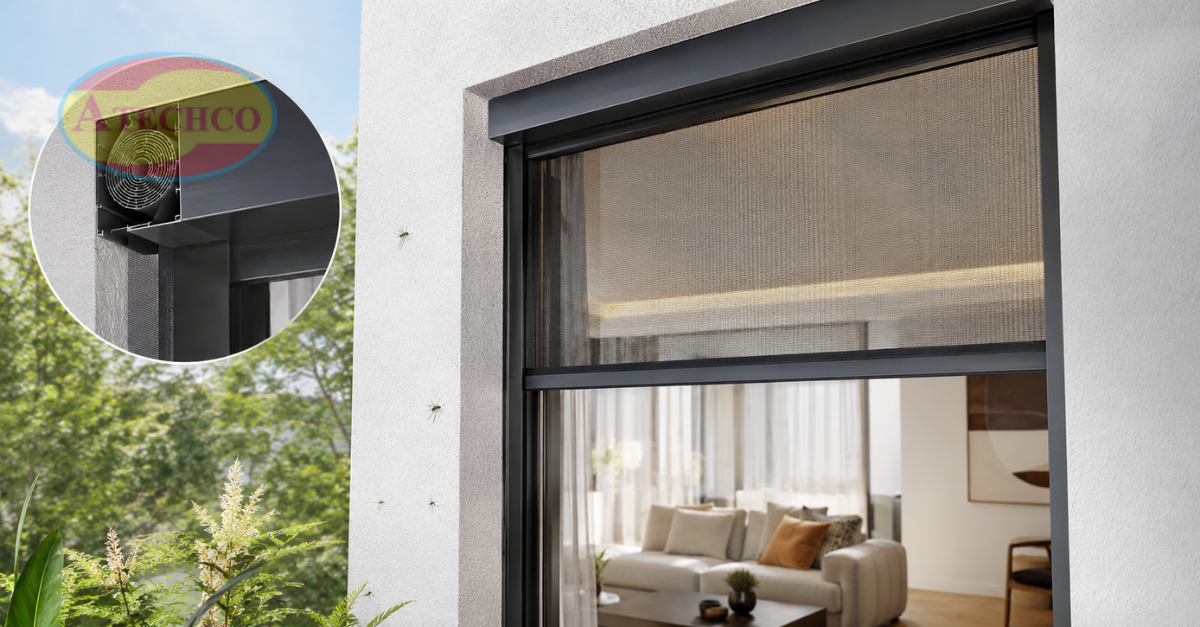 Cửa Lưới Chống Muỗi Tự Cuốn Tại Huế Gọn Đẹp, Tiện Dụng Cửa lưới cuốn gọn cho cửa sổ