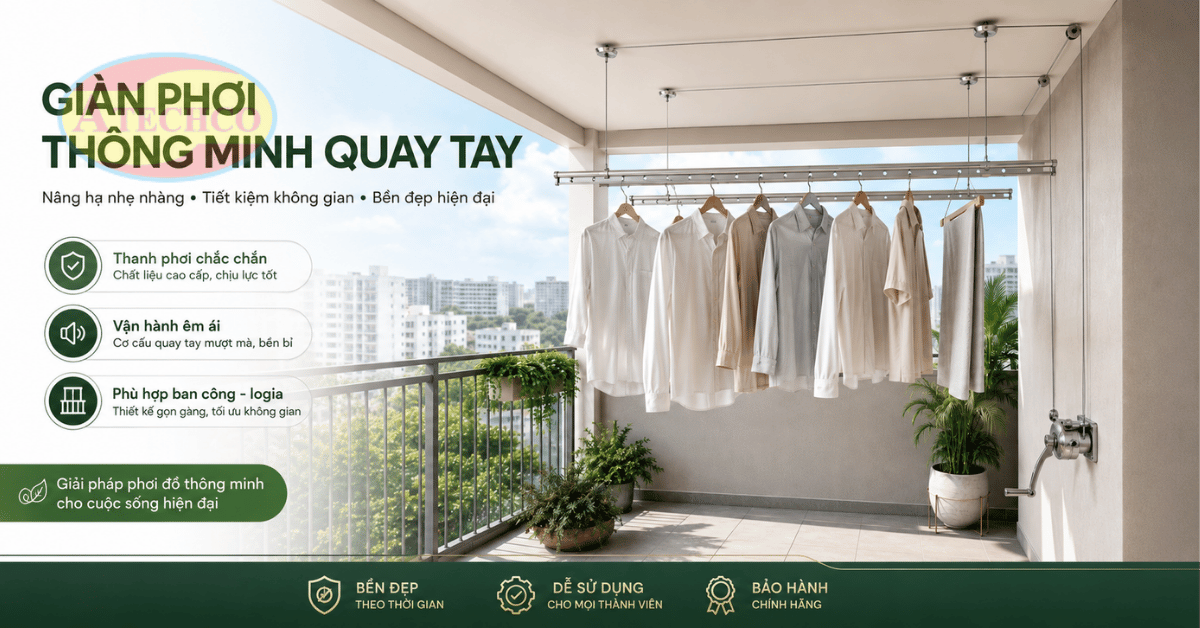 Giàn Phơi Thông Minh Tại Bình Dương Giá Tốt, Lắp Đặt Nhanh Atechco lắp đặt giàn phơi thông minh tại Bình Dương