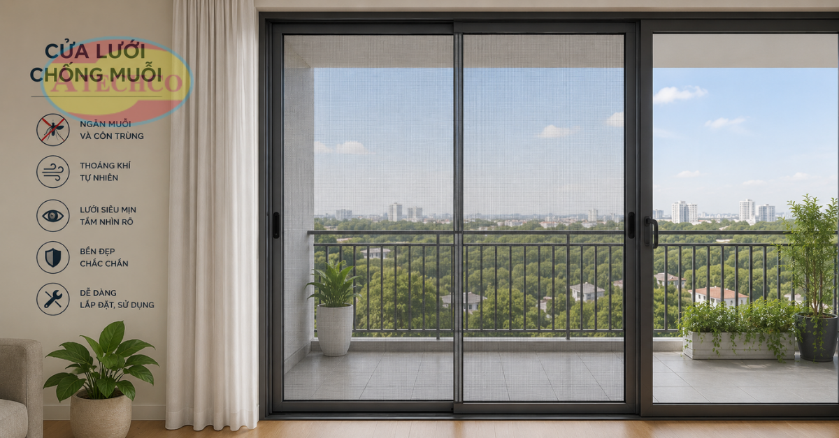 Báo Giá Cửa Lưới Chống Muỗi Mới Nhất, Chi Tiết Từng Loại Khung nhôm cửa lưới chắc chắn và thẩm mỹ