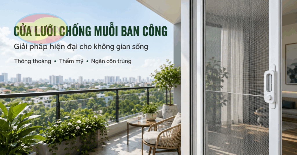 Cửa lưới dạng lùa tiết kiệm không gian sử dụng