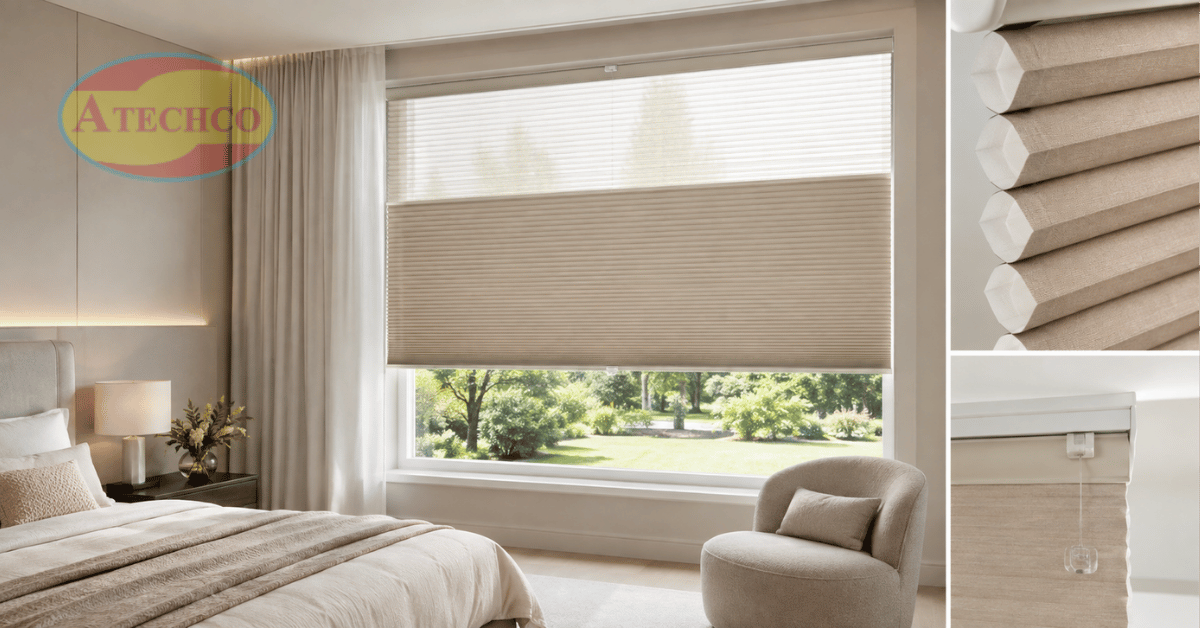 Rèm Tổ Ong Đồng Nai Đẹp, Cản Sáng Tốt, Thi Công Nhanh Rèm tổ ong Đồng Nai lắp cho cửa kính hiện đại