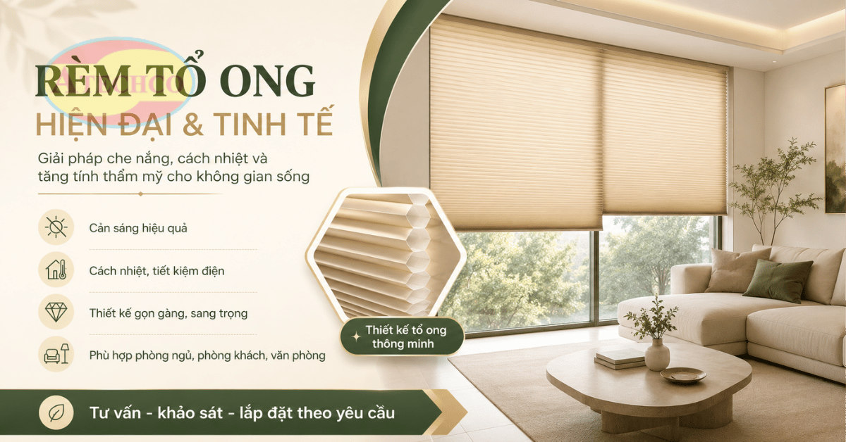 Rèm Tổ Ong Đồng Nai Đẹp, Cản Sáng Tốt, Thi Công Nhanh Atechco cung cấp rèm tổ ong Đồng Nai chuyên nghiệp