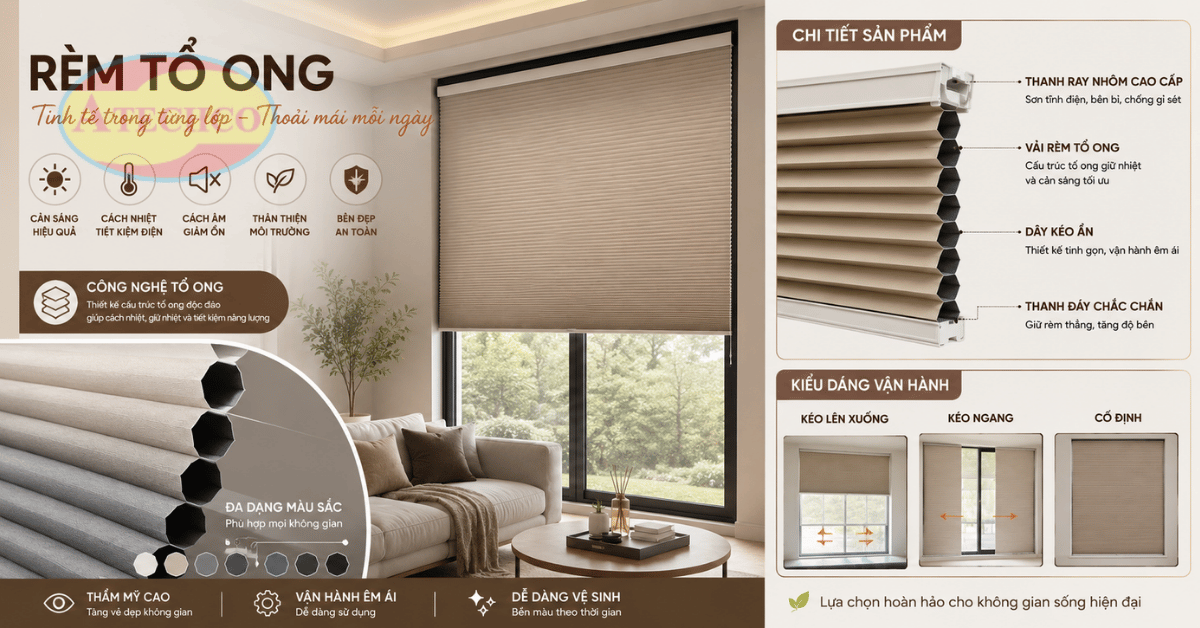 Thi Công Rèm Tổ Ong Tại Đồng Nai Đẹp, Chuẩn Kích Thước Thi công rèm tổ ong cho phòng khách tại Đồng Nai