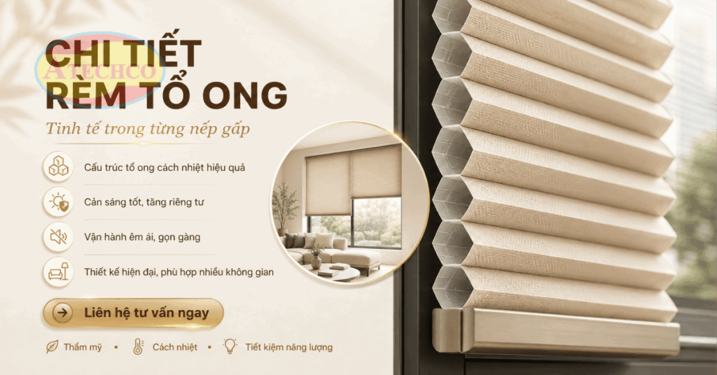 Thi Công Rèm Tổ Ong Tại Đồng Nai Đẹp, Chuẩn Kích Thước Atechco thi công rèm tổ ong tại Đồng Nai chuyên nghiệp