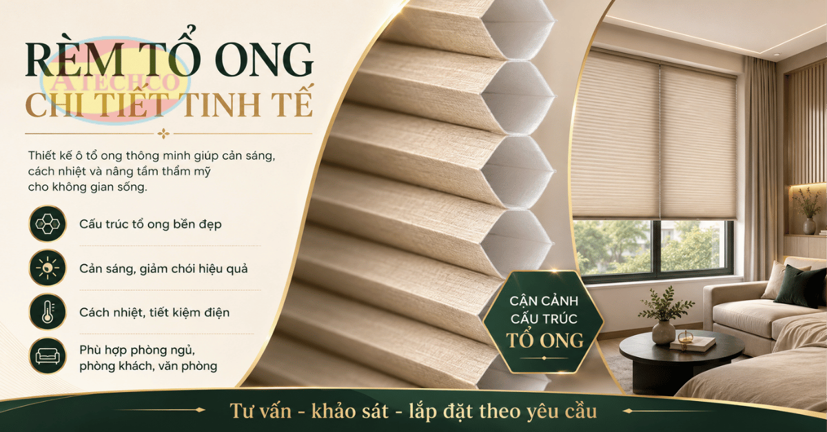 Lắp Đặt Rèm Tổ Ong Tại Đồng Nai Đẹp, Nhanh, Chuẩn Kích Thước Rèm tổ ong kéo ngang lắp cho nhà phố Đồng Nai
