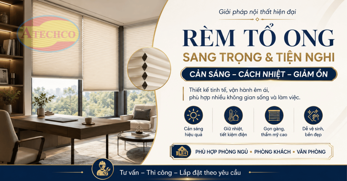 Lắp Đặt Rèm Tổ Ong Tại Bình Dương Đẹp, Nhanh, Chuẩn Kích Thước Thi công rèm tổ ong tại Bình Dương cho phòng khách