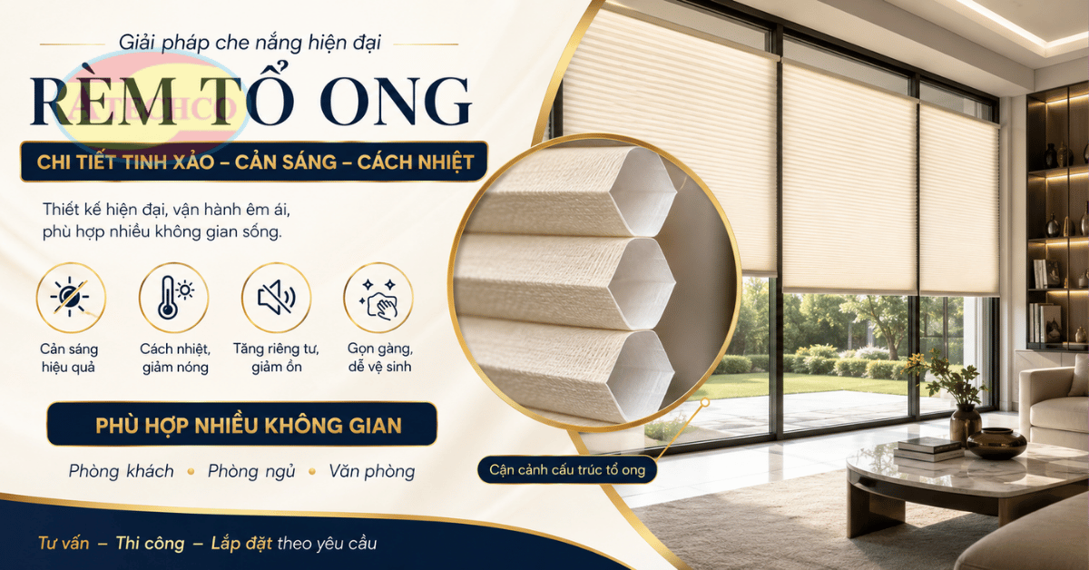 Lắp Đặt Rèm Tổ Ong Tại Bình Dương Đẹp, Nhanh, Chuẩn Kích Thước Rèm tổ ong kéo ngang lắp tại nhà phố Bình Dương