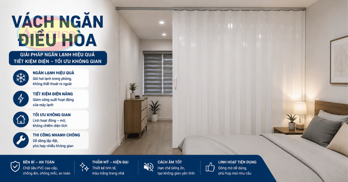 V&aacute;ch ngăn điều h&ograve;a ph&ograve;ng ngủ theo y&ecirc;u cầu.