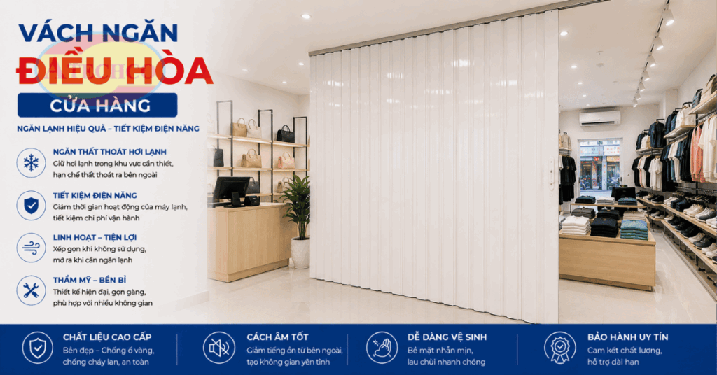 Vách ngăn lạnh cho văn phòng, cửa hàng.