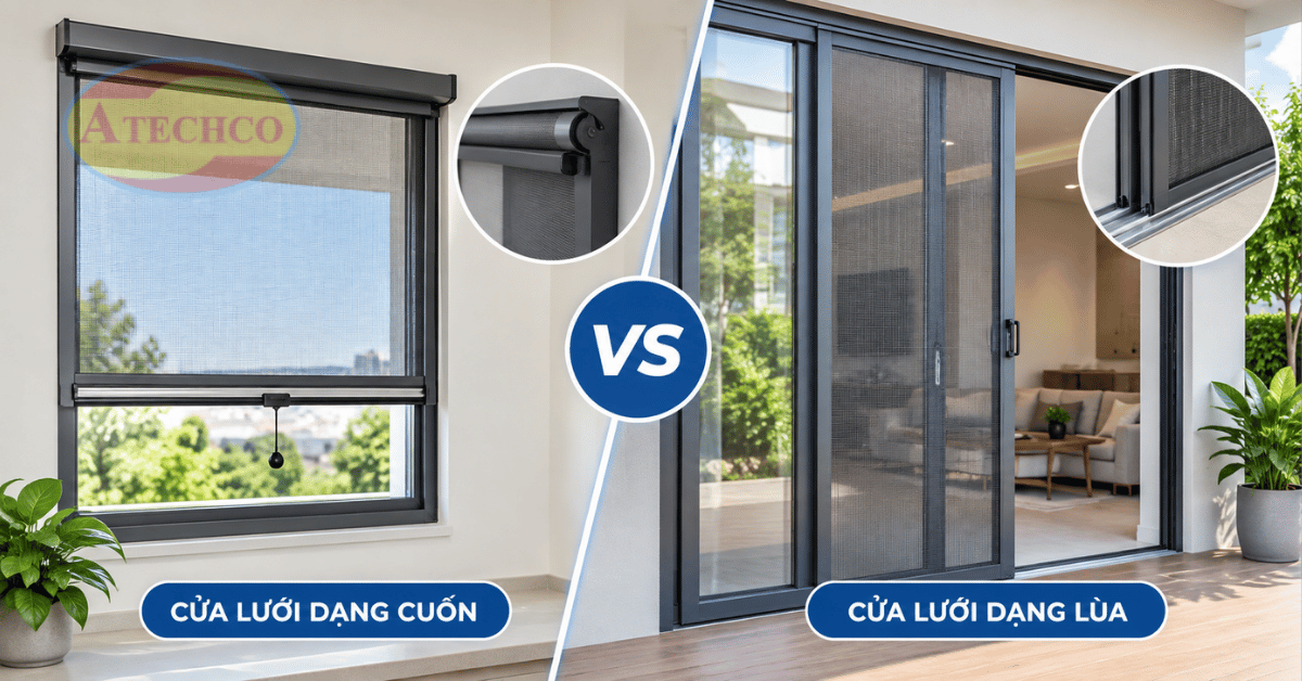 Cửa lưới chống muỗi dạng cuốn và dạng lùa khác nhau thế nào? So sánh cửa lưới chống muỗi dạng cuốn và dạng lùa